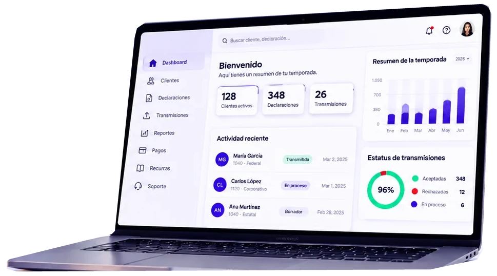 El software de Refund One en una laptop
